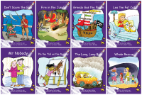 Fluency Level 3: Fiction Set A Contains 1 copy each of: Don’t Scare the Fish , Fire in the Jungle, Greedy Gus the Pirate, Leo the Fat Cat , Mr Nobody , Pin the Tail on the Donkey, The Long Long Ride, Whale Rescue