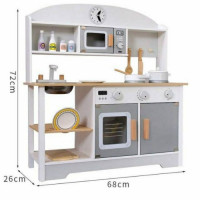 Image of BIG WHITE WOODEN KITCHEN SET TOY