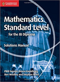 Image of Mathematics for the IB Diploma Standard Level Solutions Manual