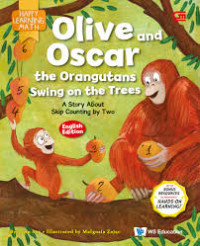 Image of Olive and Oscar the orangutans swing on the trees
