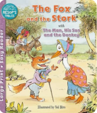 Image of The fox and the stork with the man, his son and the donkey
