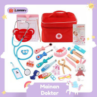 Image of Kids Play Pretend Wooden Doctor Medical Set Kit Mainan Edukasi Anak