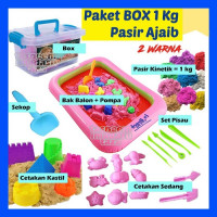 Image of Mainan Pasir Ajaib Set Magic Sand  3 Warna Sekop Cetakan Pasir Kinetik